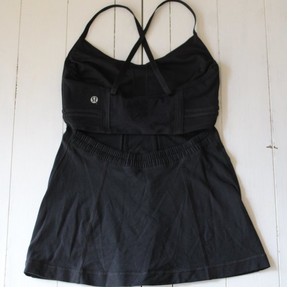 Black Vintage 2000s Lululemon Cross Back Active Tank Top - Picture 1 of 5